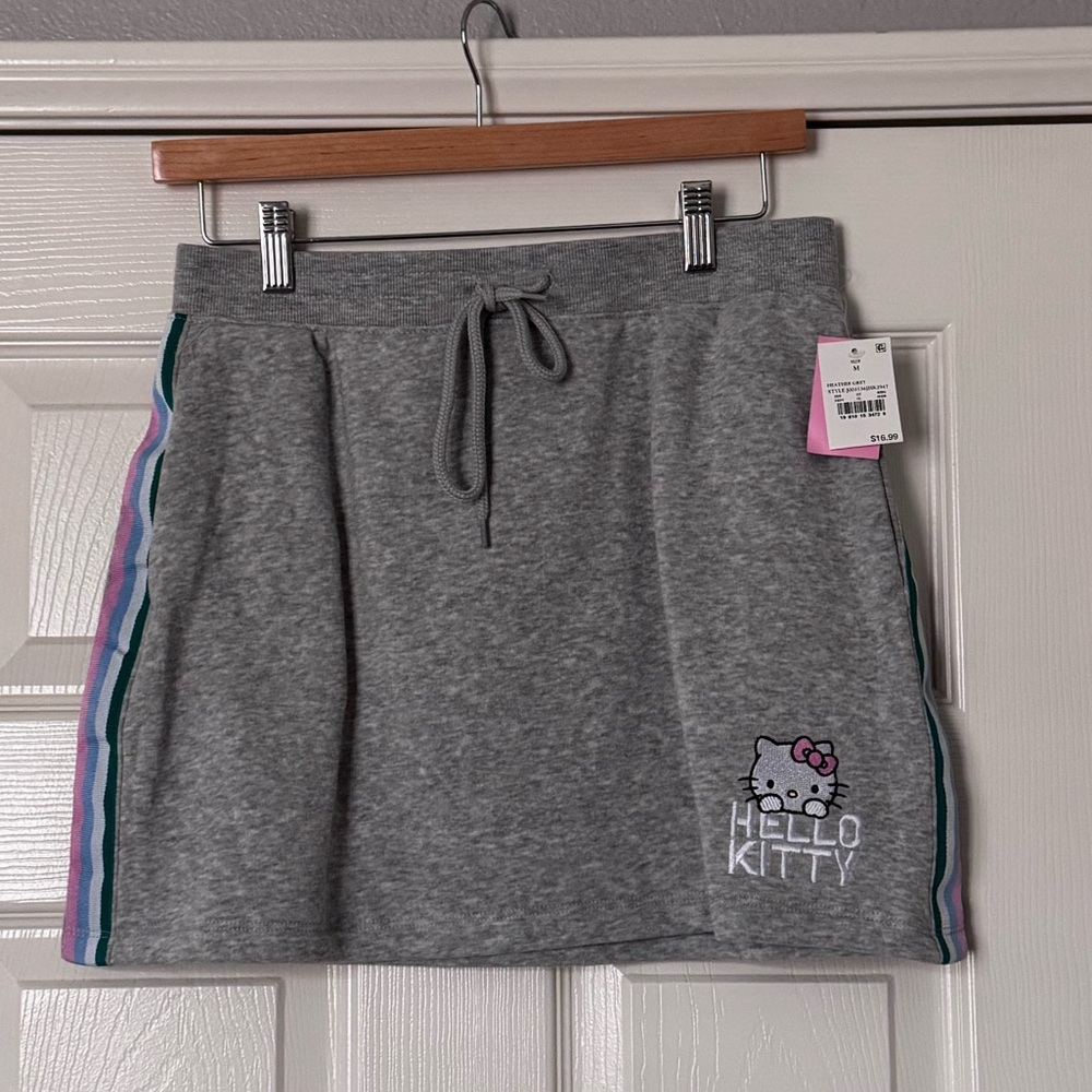 Hello Kitty Gray Mini Skirt with stripe accents